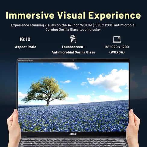 Acer Plus Spin 714 14" WUXGA Touch 2-in-1 Chromebook, Intel Core Ultra 5 115U, 8GB LPDDR5, 416GB Storage(256GB SSD&160GB Dock Station), Intel Graphics, Backlit Keyboard, DTS Audio, Chrome OS, Gray in Kuwait