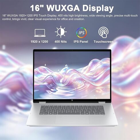 Delca Customized Laptop Made with HP OmniBook 7 Flip 2-in-1 AI Laptop | 16" WUXGA IPS Touchscreen | Intel 8-core Ultra 5 226V (Up to 40 NPU Tops) | 16GB DDR5 256GB/512GB/1TB/2TB SSD Backlit Pen Win11 in Kuwait
