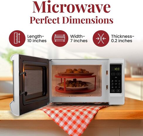 DoubleWave Large Red Two Tier Microwave Plate Stacker in Kuwait