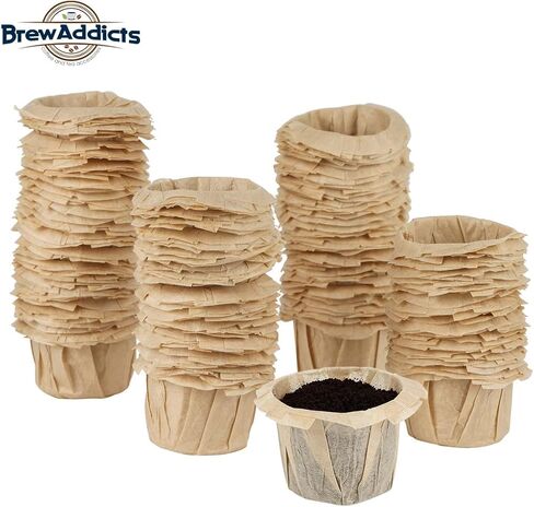 300 Paper Coffee Single-Use Filters, Brown, All-Natural & Unbleached for Keurig Brewers and Compatible with K-Cup Pods 1.0 & 2.0 Models, Disposable filters in Kuwait