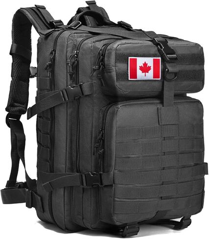 Tactical Backpack for Men, 45L Military Gym Backpacks, Large 3-Day Assault Pack Bug Out Bag MOLLE Daypack for Rucking Fishing Camping(Black) in Kuwait