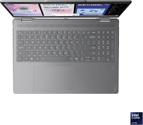 Lenovo Yoga 7 16ILL10 83JT0000US 16" Touchscreen Rugged Convertible Copilot+ PC 2 in 1 Notebook - WUXGA - 60 Hz - Intel Core Ultra 5 226V - 16 GB - 512 GB SSD - English Keyboard - Luna Gray - Intel Ch in Kuwait