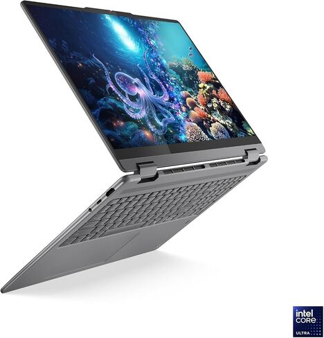 Lenovo Yoga 7 16ILL10 83JT0000US 16" Touchscreen Rugged Convertible Copilot+ PC 2 in 1 Notebook - WUXGA - 60 Hz - Intel Core Ultra 5 226V - 16 GB - 512 GB SSD - English Keyboard - Luna Gray - Intel Ch in Kuwait