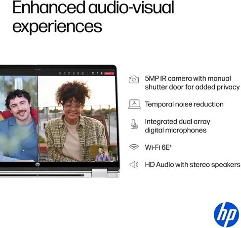 HP OmniBook 5 Flip (Next Gen Envy x360) 2-in-1 Touchscreen AI PC Laptop (14" FHD+, Intel 10-Core 7 150U (> i7 1355U), 16GB DDR5, 512GB SSD) for Designer, IST Hub, 5MP IR Webcam, Win 11 Home in Kuwait
