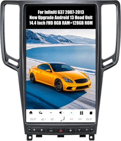 AuCar 14.4 Inch Touch Screen Android 13 Car Radio for Infiniti G37 2007-2013 Head Unit Wireless Carplay Android Auto GPS Navigation Stereo Multimedia Player 8GB RAM 128GB ROM, Black in Kuwait