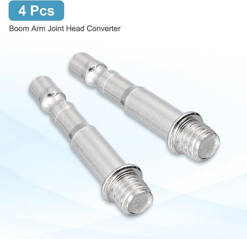 PATIKIL 2Pack Boom Arm Joint Head Converter, 3/8" Screw Head Bolt Mount Connector Adapter for Mic Stand Phone Holder Boom Scissor Arm Stand, Silver in Kuwait