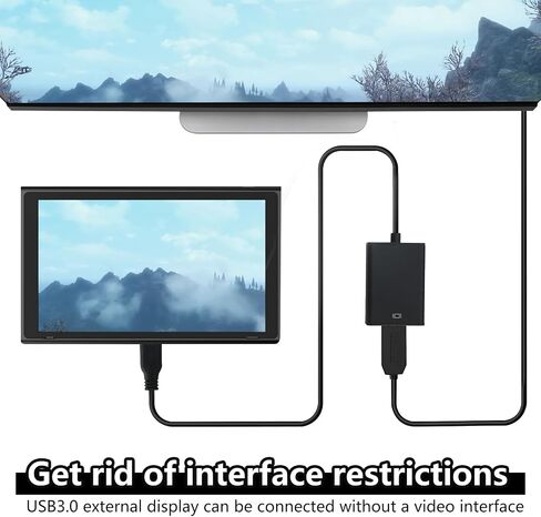 Ultra HD USB 3.0 to HDMI Adapter Cable - Gold-Plated PC Converter for Windows 7/8/10, 1920x1080 Resolution Display Extender to HDTV/Projector/Monitor in Kuwait