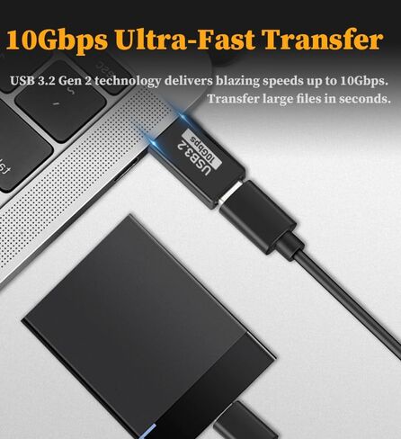 USB-A Male to USB-C Female Adapter, Aluminum Alloy,Black in Kuwait