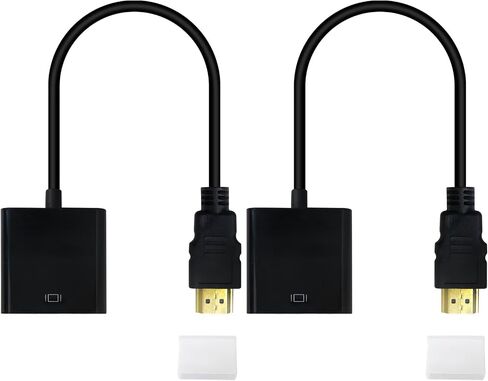 2 Pack Upgraded HDMI to VGA, Gold-Plated HDMI to VGA Adapter (Male to Female) Replacement for Computer/Pc/Desktop/Laptop/Ultrabook/Notebook/Chromebook in Kuwait