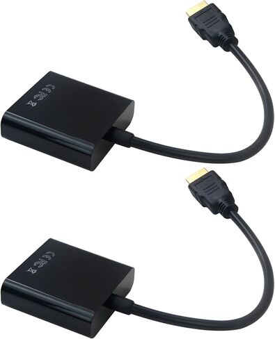 2 Pack Upgraded HDMI to VGA, Gold-Plated HDMI to VGA Adapter (Male to Female) Replacement for Computer/Pc/Desktop/Laptop/Ultrabook/Notebook/Chromebook in Kuwait