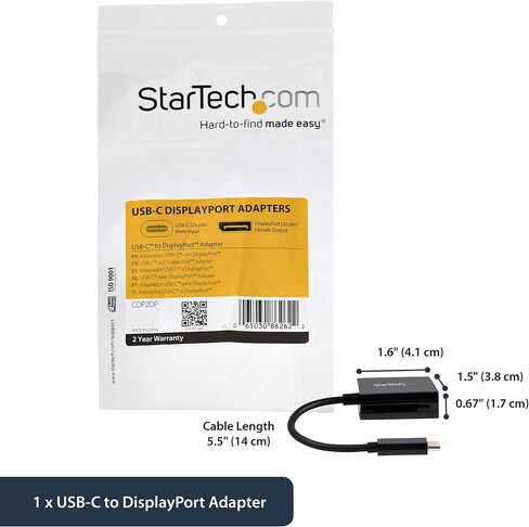 StarTech Compact USB-C to DisplayPort 1.4 Adapter, 8K 30Hz, 4K 60Hz, HBR2 in Kuwait