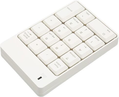 Yoidesu Wireless Number Pads, 2.4G Wireless 18 Keys Portable Financial Accounting Slim Numpad, Soft Press Touch USB Number Pad with Low Noise Design for Laptop Desktop PC WindowsMac (White) in Kuwait