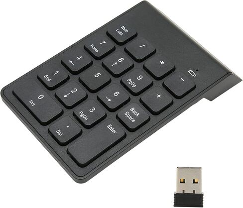 2.4G Wireless Numeric Keypad with Chocolate Keys 18 Keys Plug and Play Numpad for Accounting Spreadsheets in Kuwait