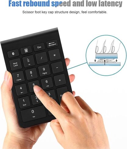 Wireless Numeric Keypad Mini Numeric Keypad with Scissor Foot Structure Fast Return Speed for Effective Number Input in Kuwait