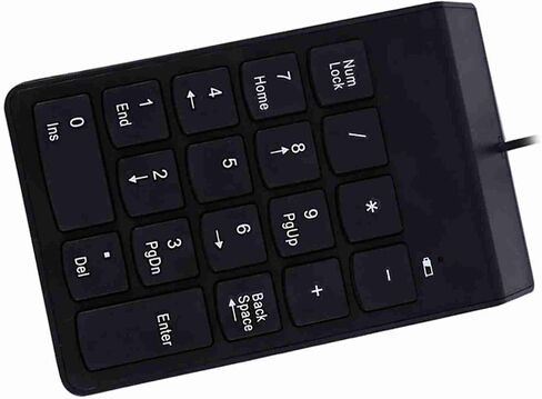 USB Numeric Keypad Mini Spill Resistant Numeric Keypad for ABS Laptop Users/Black/1pc in Kuwait