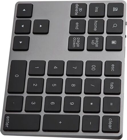 Black 34 Keys Mini Numpad Bluetooth Numeric Keypad for PC, Lightweight and Portable, Compatible with/iOS/Devices in Kuwait