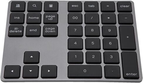 Black 34 Keys Mini Numpad Bluetooth Numeric Keypad for PC, Lightweight and Portable, Compatible with/iOS/Devices in Kuwait