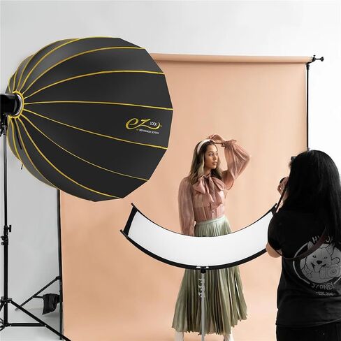 Glow EZ Lock 48" Deep Parabolic Quick Softbox, 16-Sided Parabolic Softbox Opens Up and Closes Down 'Umbrella' Style, this Bowens Mount Softbox with Quick Speedring Swap is an Ideal Speedlight Soft box in Kuwait
