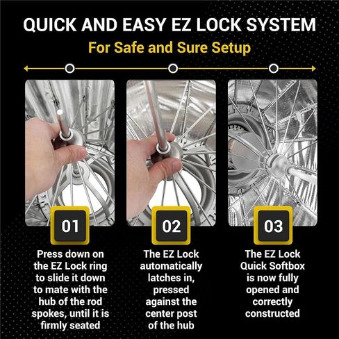 Glow EZ Lock 48" Deep Parabolic Quick Softbox, 16-Sided Parabolic Softbox Opens Up and Closes Down 'Umbrella' Style, this Bowens Mount Softbox with Quick Speedring Swap is an Ideal Speedlight Soft box in Kuwait