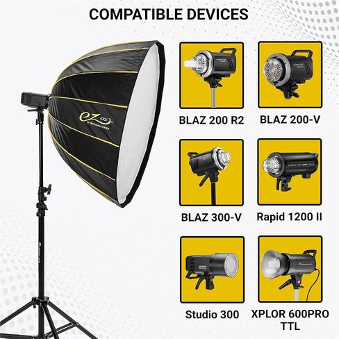 Glow EZ Lock 48" Deep Parabolic Quick Softbox, 16-Sided Parabolic Softbox Opens Up and Closes Down 'Umbrella' Style, this Bowens Mount Softbox with Quick Speedring Swap is an Ideal Speedlight Soft box in Kuwait