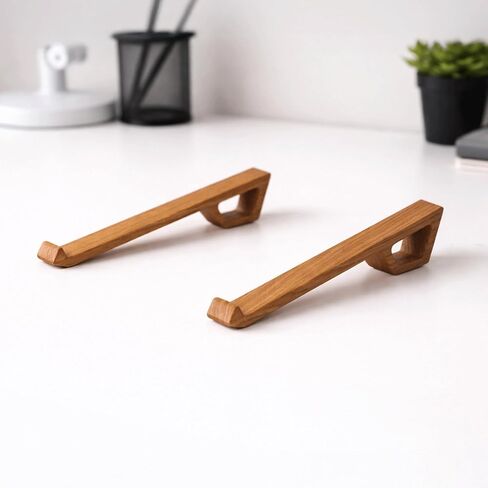 MAKETY Wooden Laptop Stand for Desk, Portable 2-Piece Computer Riser, Solid Oak Wood in Kuwait