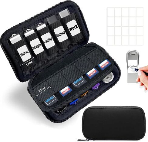 USB Flash Drive Case 20 Slots with Labels TATMOHIK USB Storage Case Thumb Drive Holder case USB Organizer Storage Bag Electronic Accessories Organizer for 10 Memory Cards and 10 USB Memory Sticks in Kuwait