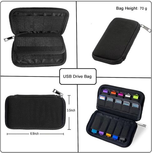 USB Flash Drive Case 20 Slots with Labels TATMOHIK USB Storage Case Thumb Drive Holder case USB Organizer Storage Bag Electronic Accessories Organizer for 10 Memory Cards and 10 USB Memory Sticks in Kuwait