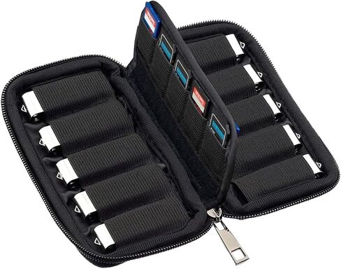 USB Flash Drive Case 20 Slots with Labels TATMOHIK USB Storage Case Thumb Drive Holder case USB Organizer Storage Bag Electronic Accessories Organizer for 10 Memory Cards and 10 USB Memory Sticks in Kuwait