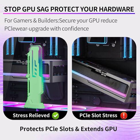 GPU Support Bracket, GSCOLER Universal Graphics Card Support, 60-163mm Adjustable Anti Sag GPU Stand for Universal Video Cards, 16.8M RGB Modes GPU Brace with Magnet & Non-Slip Base for Heavy-Duty GPU in Kuwait