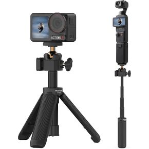 MINIFOCUS Extendable Mini Camera Tripod, 360° Ball Head with Cold Shoe, 4 Levels Adjustment Small Selfie Stick for Gopro Hero 13/12/11/10 DJI Osmo Pocket 4/3 Action 5 Pro insta360 X5/X4 in Kuwait