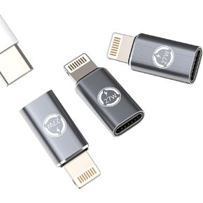 27W USB C Female to Lightning Male Adapter Pack of 3 for iPhone 14 13 Fast Charging Cable Jack Charging Connector for ipad Type C File Transfer Photo Phone Tablet Device in Kuwait