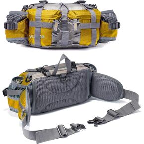Outdoor Fanny Pack Hiking Camping Biking Waterproof Waist Pack 2 Water Bottle Holder Sports Bag for Women and Men Orange in Saudi Arabia