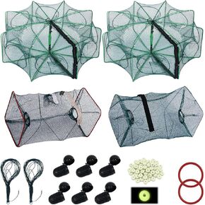 4 Pcs Fish Casting Net Collapsible Minnow Cage with Fishing Accessories in Saudi Arabia