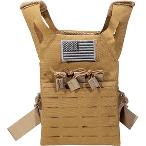 Redemption Tactical Cadet 2.0 Childrens Tactical Airsoft Paintball Kids Vest, US Flag Patch, Mil Spec Molle w/Mag Pouches in Kuwait