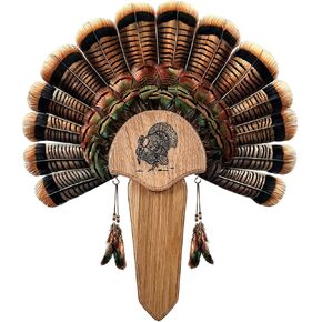1 Pack Rubber Wood Turkey Fan Mount Kit, Easy to Assemble Wall Hanging Hunting Trophy Decor, Universal Hunting Accessories, Perfect Gift for Hunters in Kuwait