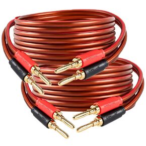 Speaker Wire with Banana Plugs,14 Gauge Speaker Cables, Oxygen-Free Copper(OFC)，2 Pack/6.6Feet in Kuwait