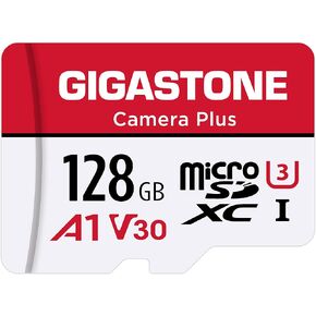 Gigastone 128GB Camera Plus Series Memory Card, Read Speed up to 100MB/s. Ideal for Full HD Video Gopro Drone Android Camera, A1 Micro SDXC Card with Mini Case and SD Adapter. in Kuwait