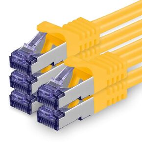 1aTTack.de Cat.7 LAN ethernet Cable 3m - Yellow - Cat7 LAN Network 10GBASE-T - 10000 Mbps (Sftp Pimf) Double Shielded patchcable RJ45 Plug Cat.6a in Saudi Arabia