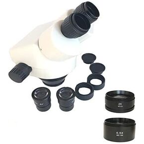 Black Binocular Stereo Microscope, 7-45X, Industrial Microscope, Zoom Magnification Head, WD165, 0.5 x 2.0 x 1 Protective Glass (Color : 7 x 45 x White) (3.5 x 90 x White) in Kuwait