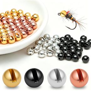 200pcs Tungsten Slotted Beads, 13 Sizes, 4 Colors, Fly Tying Nymph Beads in Kuwait