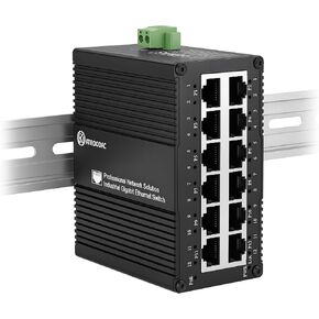Industrial 12 Port Gigabit PoE Switch, DC 12-48V to 48V PoE Boost in Saudi Arabia