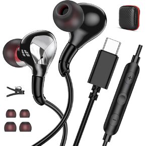 Jelanry USB-C Earbuds Wired in-Ear Type-C Headphones with Microphone, Black in Kuwait