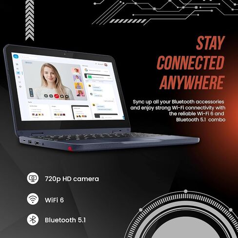 Lenovo 100w 2-in-1 Laptop (11.6", Intel Pentium N6000, 8GB RAM, 512GB SSD) Ruggedized & Water Resistant for Student & School, Webcam, Wi-Fi, IST Pen, Win 11 Home, Blue in Kuwait