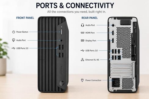 HP ProDesk G7 SFF Desktop Computer, Intel Processor, Dual 4K Display Support| 16GB RAM, 1TB SSD| WiFi| Bluetooth| HDMI, USB, RJ-45| Windows 11 Pro| Wired Keyboard & Mouse| Business & Personal Use in Kuwait