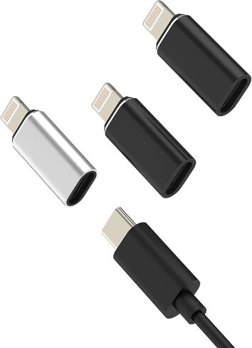 USB C to Lightning Cable Adapter Charger Jack Converter (3 Pack)for Apple for iPhone 14 Pro Type C Female Lightening Male Adaptor for iPad Connector Data Cord Accessories Dongle Charging Port Splitter in Kuwait