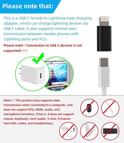USB C to Lightning Cable Adapter Charger Jack Converter (3 Pack)for Apple for iPhone 14 Pro Type C Female Lightening Male Adaptor for iPad Connector Data Cord Accessories Dongle Charging Port Splitter in Kuwait