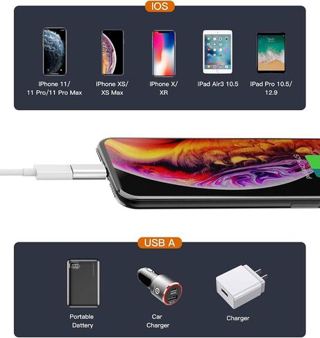 USB C to Lightning Cable Adapter Charger Jack Converter (3 Pack)for Apple for iPhone 14 Pro Type C Female Lightening Male Adaptor for iPad Connector Data Cord Accessories Dongle Charging Port Splitter in Kuwait