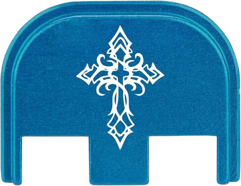 NDZ Performance Gen 5 Slide Cover Back Plate for Glock 17 19 19X 22 23 26 27 34 45 9mm .40 S&W Laser Engraved Spiritual Images in Black Aluminum - Choose Image in Kuwait