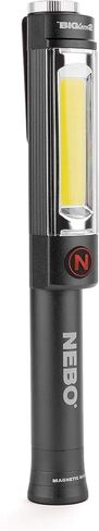 NEBO Big Larry 2 Work Light | 500 Lumens, 4 Light Modes, Magnetic LED Flashlight & Portable COB Task Lamp, Battery Powered, Pocket Clip, Water Resistant, Includes 3x AA Batteries — Storm Gray in Kuwait