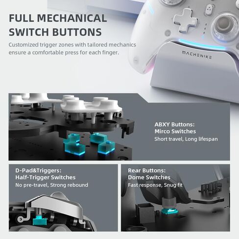 Machenike G5Pro Max 1000HZ Wireless Gaming Controller for NS/PC/iOS/Android with Charging Dock,PC Controller With Hot-Swappable Joystick,Optical Triggers,Optical Micro Switches,RGB Backlight in Kuwait